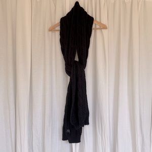 Like new knitted black scarf long and wide!